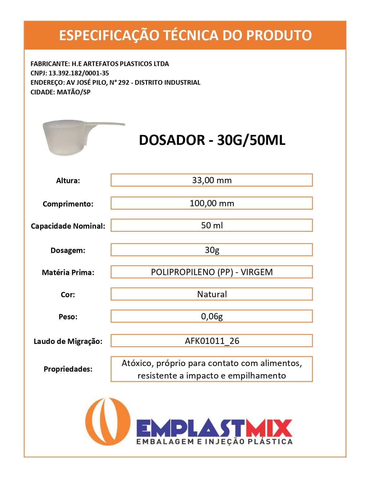 ficha técnica dosador
